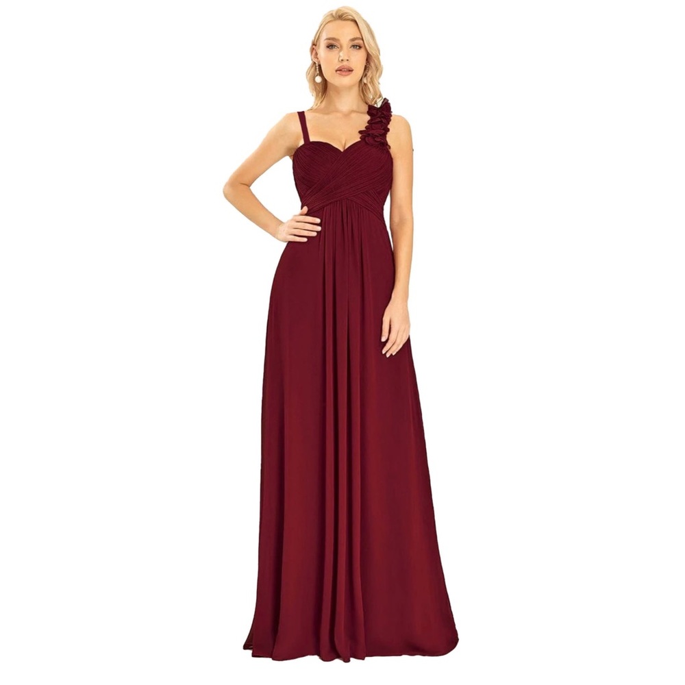 Dancing Queen Flower Shoulder Long Formal Dress